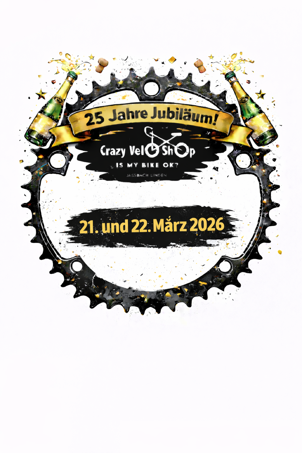 25 Jahre Crazy Veloshop. Schreibt euch diesen Termin in die Agenda :) Infos Folgen